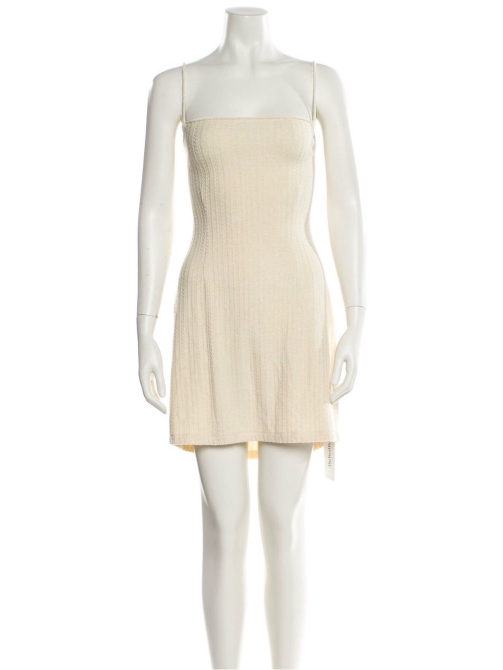 Saylor Tirzah Ivory Knit Spaghetti Strap Mini Sweater Dress Size Medium